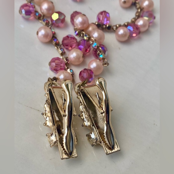 1950’s Vintage Pink Crystal & Rhinestone Sweater Clip - Picture 7 of 11